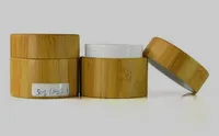 50g tarros de bambú para cera de cerámica comestic con PP interior pintura logo contenedores 2017 nuevo producto al por mayor fabricante al por mayor