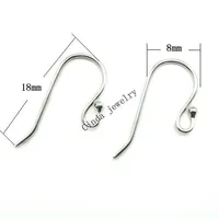 10Pairs / parti 925 Sterling Silver Earring Hooks Hitta för DIY Craft Fashion Smycken Gift 18mm W045