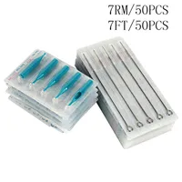 7RM+7FT Tattoo Needles With Tattoo Tubes Mixed Sterile Tattoo Needles And Disposable Tips Each Size 50pcs For Free Shipping