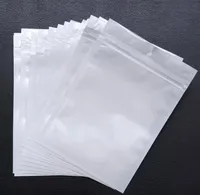 La mejor calidad Clear + white pearl Plástico Poly OPP embalaje cremallera Zip lock Paquetes al por menor Joyería comida PVC bolsa de plástico muchos tamaños disponibles