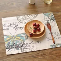 Tapetes de mesa tapetes de mesa almofadas impressão borboleta dupla espessa pano de pano de mesa mesa de mesa mesa com preferência do guardanapo doily