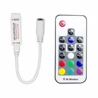 DC12-24V 17 key mini RF wireless led RGB remote controller with 4pin female to control led strip SMD 5050 lighting and module