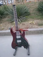 カスタムヘッドレスエレクトリックギター、6つの文字列Drak Red Tiger Flame Top Electricギター