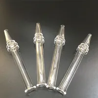Mini paille de miel Clou de quartz avec 5 pouces Clear Filter Tips Tester Quartz Tube de paille de miel Conduites d'eau en verre Accessoires fumeurs