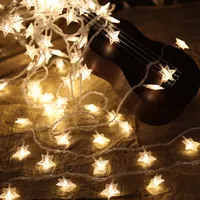 4M 40LEDS 3AA Powered Star Theme Theme LED String Fairy Lights Christmas Holiday Decoración de la boda Iluminación de fiesta