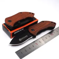 DA33 Pocket Folding Blade Knife EDC Mini Pocket Knife Wood Handle Camping Survival Knives With Back Clip Hiking Tools Best Gift