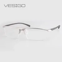 Venta al por mayor- 2016 Fashion Titanium Rimless Eyeglasses Marco Marca Hombres Gafas Traje Lectura Gafas P9112