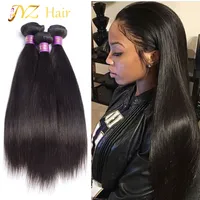 JYZ Malaysian Virgin Hair Straight Remy Human Hair Brazilian Straight Weave 3 Bundles Deal Soft and Smooth Virgin Peruvian Right Hair
