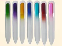 100 unids / lote envío rápido más nuevos archivos de uñas de vidrio de colores Durable Crystal File Nail Buffer cuidado del clavo