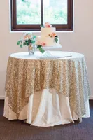 Stor Gatsby Bröllopsbordsduk Anpassad storlek Runda och Rektangel Lägg Sparkle Med Sequins Bröllopstårta Bordsidé