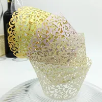 wedding favors Butterfly vine filigree Laser cut Lace Cup Cake Wrapper Cupcake Wrappers For Wedding Birthday Party Decoration 12pc per lot