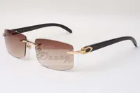 뜨거운 Frameless 유니섹스 선글라스 안경 3524012 자연 옥스 호른 남자와 여성 선글라스 안경 안경 : 56-18-140mm