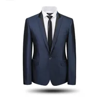 Wholesale- Custom made Classic Mens Suits Wholesale Casual Business Blazer Wedding Tuxedos Shinny Dark Blue Navy Two Pieces Peaked Lapel