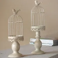 Nouveau design bougeoir usine ventes europe birdcage lanterne Continental Iron Candle Holders mariage maison chandelier freeship