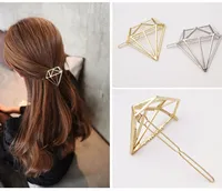 Clips de pelo huecos del diamante de la vendimia europea Mujeres Niñas Accesorios de la joyería del pelo del partido Metal horquillas de pelo de oro