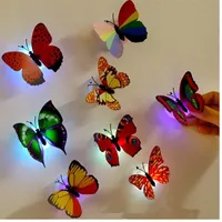Bunte Faseroptik Schmetterling Nachtlicht 1W LED Schmetterling für Hochzeitsraum Nachtlicht Party Dekoration Wandleuchten JF-856