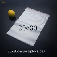 2018 Echt Bolsas de Regalo Gratis Verzending 100 stks Maat: 20x30cm Verpakking Zipper Slot Recycle Plastic zakken, PE Transparante Zip-Lock Clear Tassen