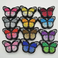 120pcs Iron On Patch Sew Embroidered Trim Standard butterfly fabric stickers for diy sewing craft