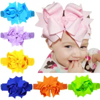 Baby Girls Super Big 20cm Bows Headbands Kids Children Grosgrain Ribbon Forked Tail Bow Hairbands Elastic Wide Band Hair Accessories KHA345