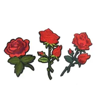 10 stks Kleine Rose Floral Embroidery Patches Doek Decoratie Geborduurde Rose Applique Iron / Sew-on Patch voor DIY Craft Naaien