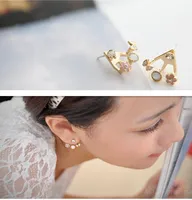 Lovely Flower Butterfly Stud Earrings Crystal Bowknot Earring Charm Jewelry per le donne ragazze