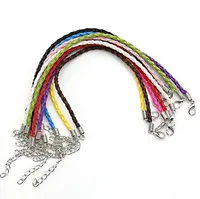 100pcs/lot Mixed Color Braided Cow Leather Bracelet Cord Bracelets fit Charm Bracelet Jewelry Making Wristband DIY Handmade 18cm