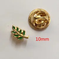 10 stks 10mm Kleine Emaille Broche en Pins Badge Green Leaf Acacia Takje Masonic Regalia Freemason Revers Pin Akasha Gift voor Collega
