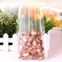 Verpackung 100pcs / lot 11zes 19um strukturierte Kunststoff-Vakuumstempel, transparentes Lebensmittelaufbewahrungspaket-Taschen offene obere Heißsiegel kleines Paket
