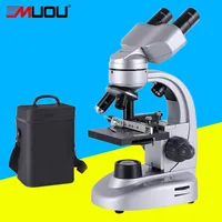 Freeshipping Professional Biological Microscope Up and Down LED 40X-800X Studenter Utbildningsvetenskaplig Lab USB Binocular Mikroskopmetall