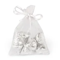 100pcs sacs d'emballage en organza blanc bijoux pochette faveurs de mariage sac cadeau de fête de noël sac 10 x 15 cm (3.9 x 5.9 inch)