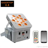 広州TipTop TP-G3038-6in1 12 * 18W RGBWA UV 6in1 DJの光充電可能な電池式無線DMXフラットDMX LEDのアップライティング