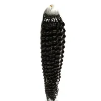 キンキーカーリーマイクロループリングビーズレミー人間の髪の伸びが簡単リンクブラジルのバージンヘア自然色100g