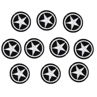 10 PCS ronde étoile badge broderie patches pour vêtements fer applique sur les patchs couture accessoires insigne autocollants sur vêtements fer-sur