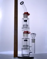 Bauen Sie ein Bong Black Big Glass Bongs großer Recycler mit Matrix Perc abnehmbarer Birdcage-Öl mit Clips