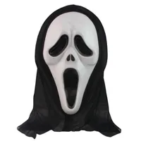 Commercio all'ingrosso-2016 New Halloween Mask Masquerade Latex Party Dress Skull Ghost Scary Scream Mask Face Hood Unisex