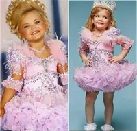 Uroczy Eden Wood Różowy Baby Toddler Pageant Dresses Dla Dziewczyn Glitz Glitz Rhinestones Ball Suknia Różowe Party Party Dresses 2017