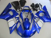 Free 7 cadeaux de carénage pour Yamaha YZF R6 98 99 00 01 02 Kit de carénage de moto blanc bleu YZFR6 1998-2002 OT31