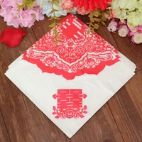 Rood Double Happiness Chinese bruiloft decor servetten kleur servetten papier maagdelijke houten feest decoratie gratis verzending ZA2970