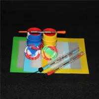 DAB-Gläser Slicks Tool Kit mit 5,51 * 4,52 Zoll Matte Pad Ölfass Silikongläser für Wachs-Dabbing-Set