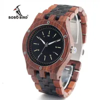 BOBO BIRD N18 Wooden Watches يدويا 100 ٪ ساعات الخشب الطبيعي للرجال عارضة الاسلوب المناسب الرجال Uhren في علبة هدية