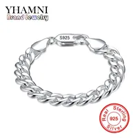 Yhamni Marke Fine Schmuck 100% 925 Sterling Silber Armreifen Armband für Männer Klassische Charme Armband S925 Gestempelt Männer Armband H151