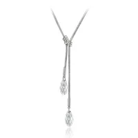 Célèbre marque de bijoux de conception de goutte d'eau plaqué rhodium Gillian Y-Necklace Fait avec des cristaux autrichiens de Swarovski meilleur cadeau pour les femmes
