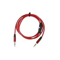 Erkek AUX Stereo Ses Kablosu için Universal akıllı telefon DHL ücretsiz gönderim için 500pcs / lot Yüksek Kalite 1M ile Mic Kırmızı 3.5mm Erkek