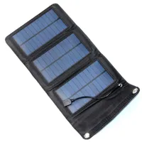 Nowy 5.5 V 5W Składana ładowarka zasilana energią słoneczną Wyjście USB do ładowania telefonów komórkowych Ładowarka słoneczna dla mobilnego banku energetycznego Darmowa wysyłka