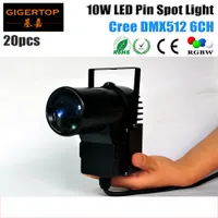 20pcs / lot schwarzer Kasten 10W 4in1 LED Pinspot Licht DMX 512 RGBW Eliminator Beleuchtung mehrfarbige LED-Pin Spot-Schienen-Lichter
