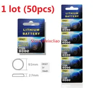 50pcs 1 lot CR927 3V lithium li ion button cell battery CR 927 3 Volt li-ion coin batteries Free Shipping