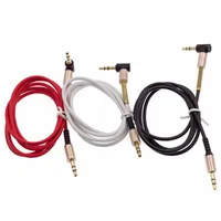 Aux Audio Extension Cable 1m 3.5mm Mâle à Mâle 90 Degrés Angle Droit Bend Ligne Audio Auxiliaire pour Voiture Téléphone Portable Cordon