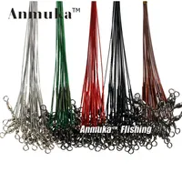 q0205 Anmuka 10Pcs Fly Fishing lead Line Connector Leader Wire lead line Assortment Sleeve and Stainless Steel Rolling Swivels 12-28cm