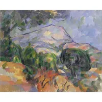 Impressionist painting by Paul Cezanne Montagne Sainte-Victoire au-dessus de la route du Tholonet Canvas Reproduction modern art Handmade