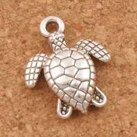 Tartarughe marine Tortoise Charms Ciondoli Pendenti 200 pz / lotto 12x15mm Antico ritrovatori di gioielli in argento antico componenti adatti collana bracciali L1176